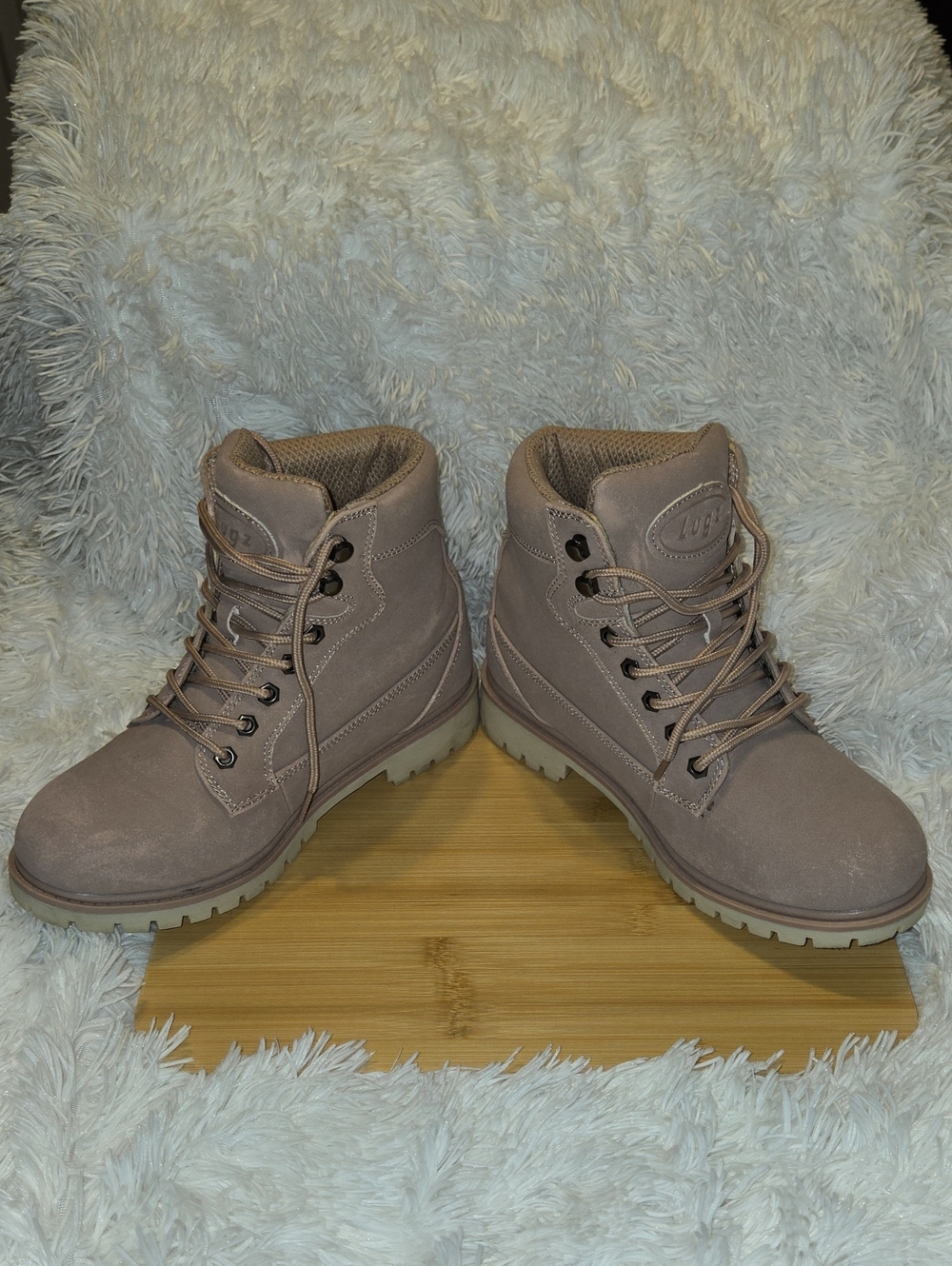 Lugz Women's Lace-Up Combat Boots in Dusty Mauve
